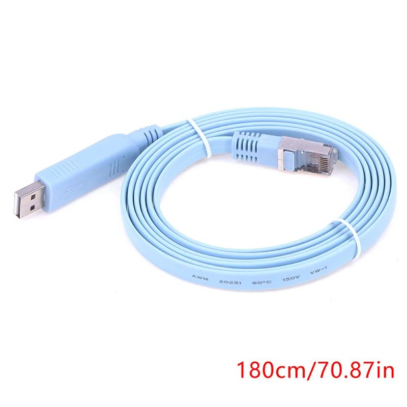 1.8M USB To RJ45 USB To RS232 Serial To RJ45 CAT5 Console Adapter Cable Cord For Cisco Routers