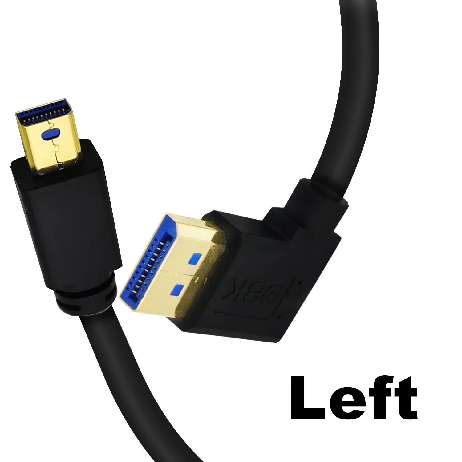 كابل Displayport 1.4 8K @ 60 هرتز منفذ عرض صغير الزاوية اليمنى ذكر إلى DP ذكر نقل ثنائي الاتجاه 1 قدم 0.3 متر
