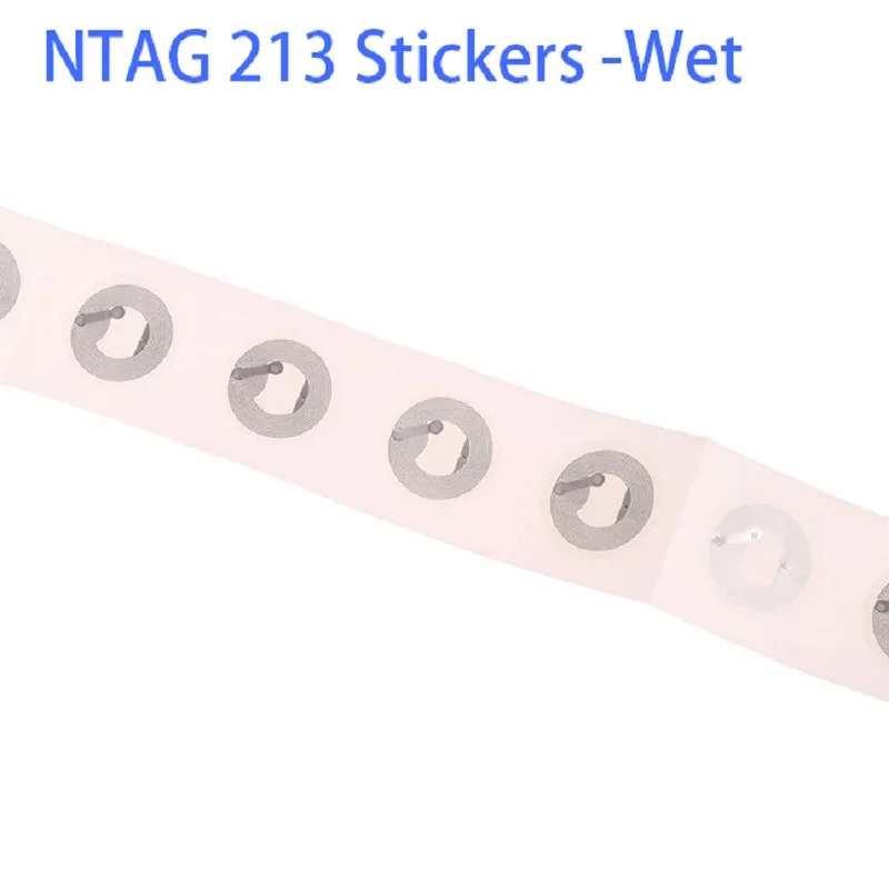 50/100Pc NFC Wet Tags NTAG 213 Stickers Protocol Universal Label RFID Tags Changeable Re-Writtable Round Copy Transparent Label