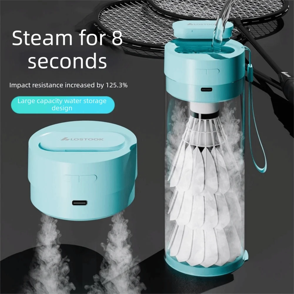Efficient Shuttlecock Humidifier Blue White Steam Air Badminton Shuttlecocks Steam Rechargeable Mini Badminton Ball Steamer