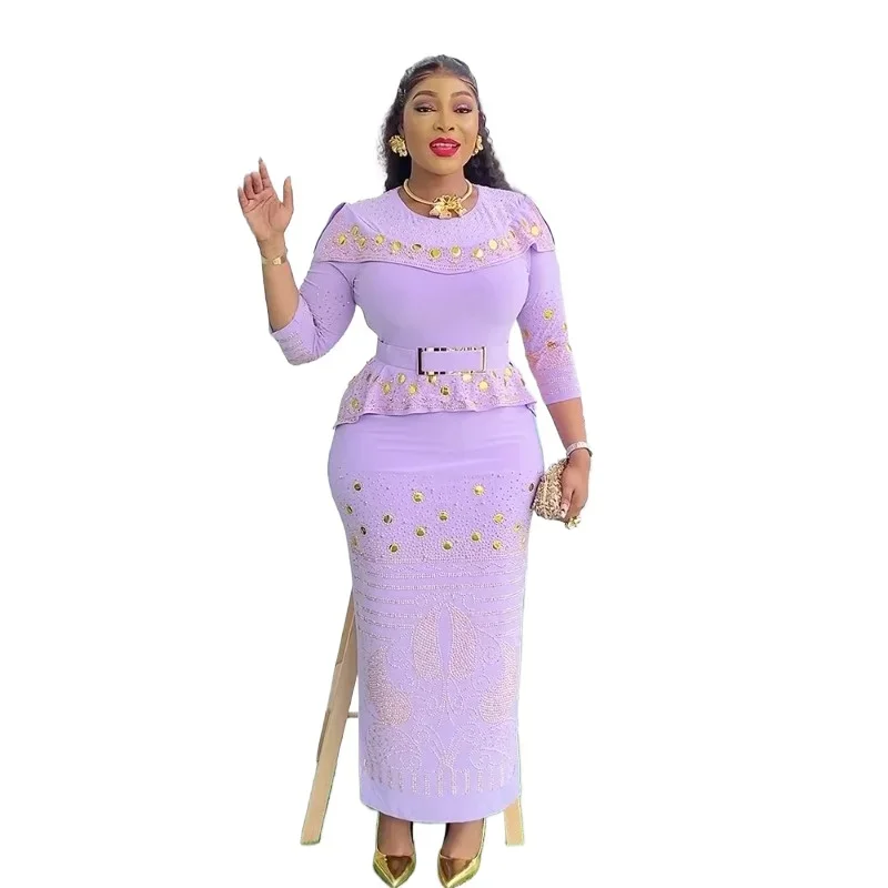 

Elegant African Diamond Bodycon Maxi Dress for Women Christmas Dashiki Turkish Muslim Wedding Evening Gown Party Wear