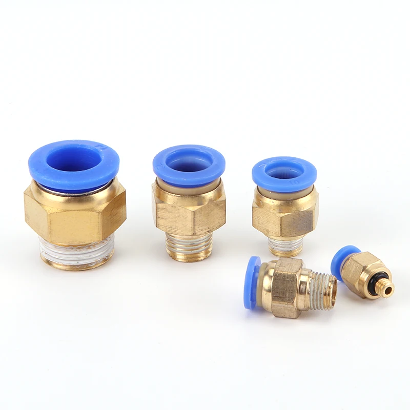 1 PCS 1/8 1/4 3/8 1/2 Male Thread Pneumatic Air Fitting 4mm 6mm 8mm  10mm 12mm Straight Hose Fittings Pipe Quick Connectors