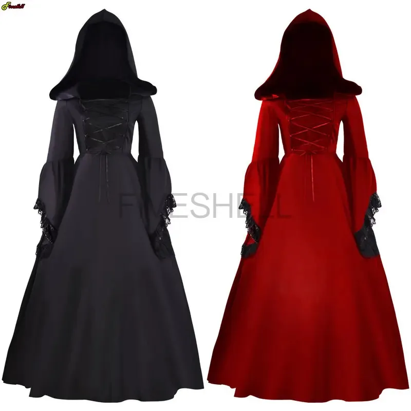 

zizi 2025 Medieval Retro Punk Gothic Court Princess Hoody Royal Lady Ball Dress Elegant Vampire Devil Victorian Costume Ve