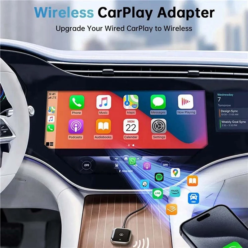 Adaptador Carplay inalámbrico 2 en 1, con cable a adaptador inalámbrico, caja IA para coche, Plug & Play, Mini adaptador de juego para coche