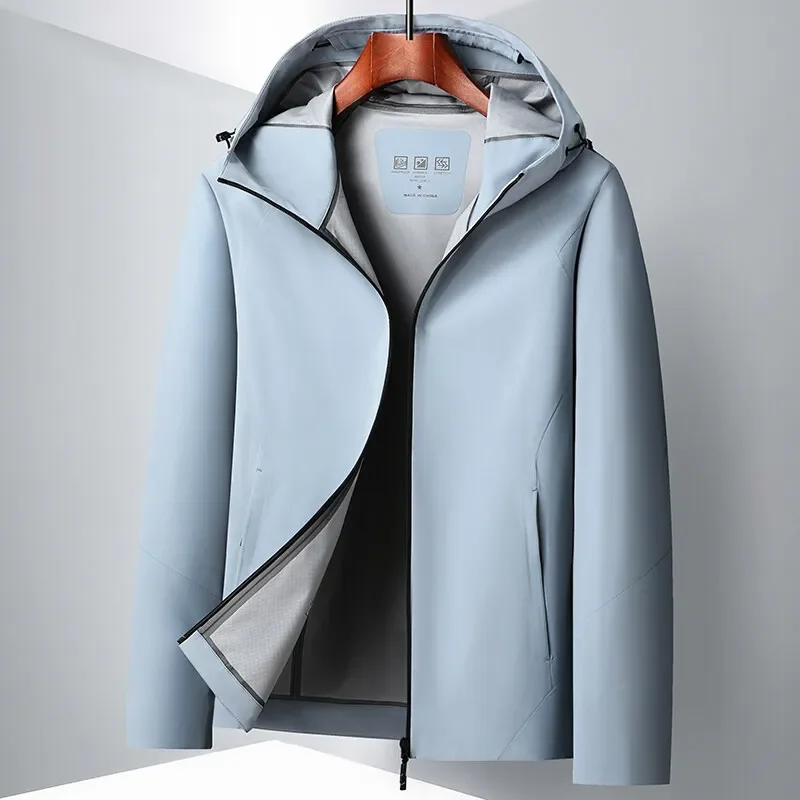 LIBIELIY Outdoor Traceless Hooded Jacket Multi-Color Spring Autumn Protein Silk Coat For Young Middle-Aged People