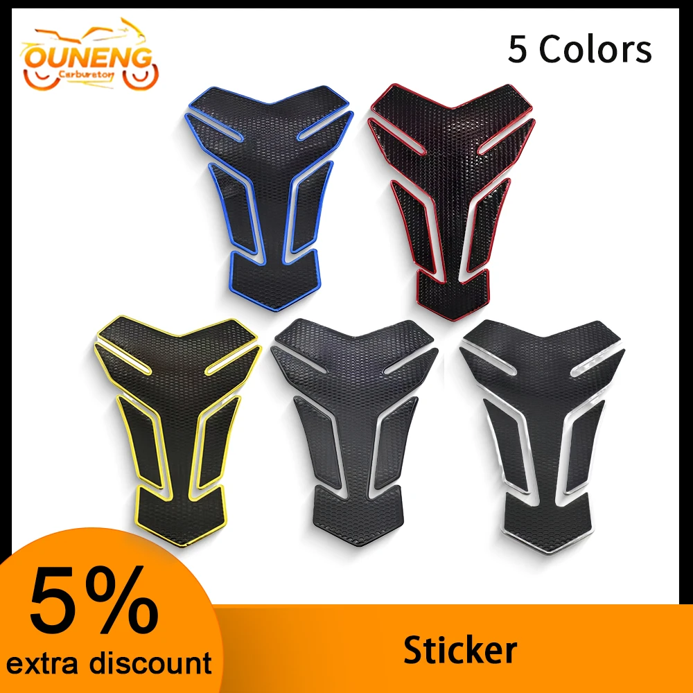 3D Carbon Fiber Motorcycle Fuel Tank Pad Protector Sticker For Kawasaki Ninja 250/300/400/650 ZX6R ZX10R, Ducati Monster V2/V4