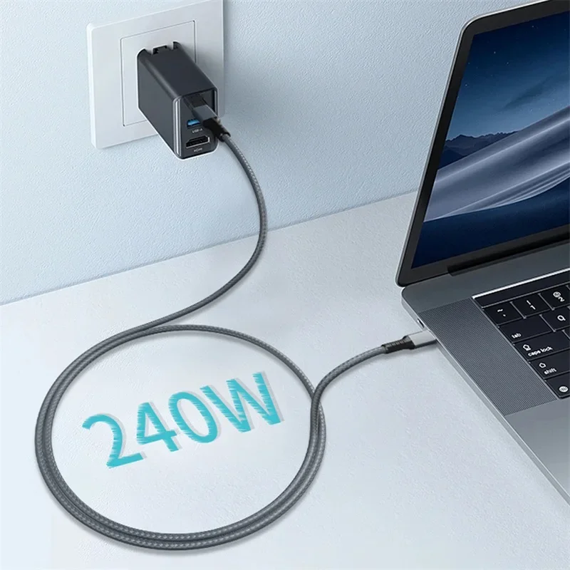Lenovo สายดาต้า USB4 40Gbps 240W Thunderbolt 4สายชาร์จเร็วสายเคเบิลส่ง USB C ถึง C สำหรับโทรศัพท์มือถือและพีซี