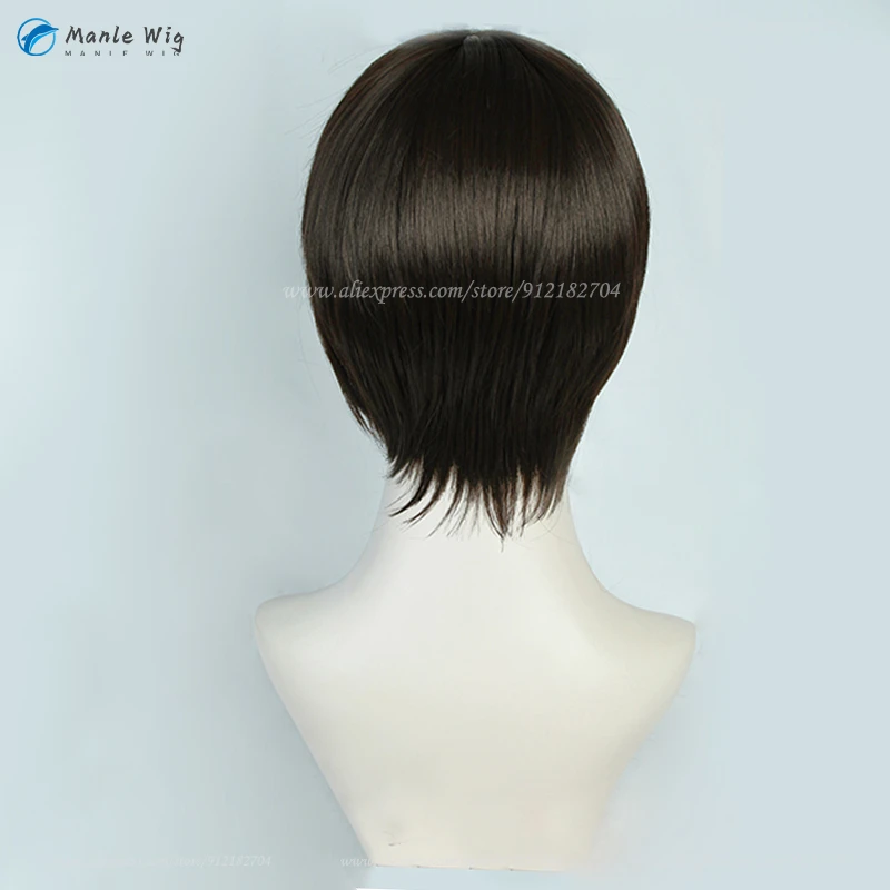 Anime EVA Ikari Shinji Cosplay Wig Short Black Brown Man Women Wigs Heat Resistant Synthetic Hair Shinji Ikari Wigs + Wig Cap