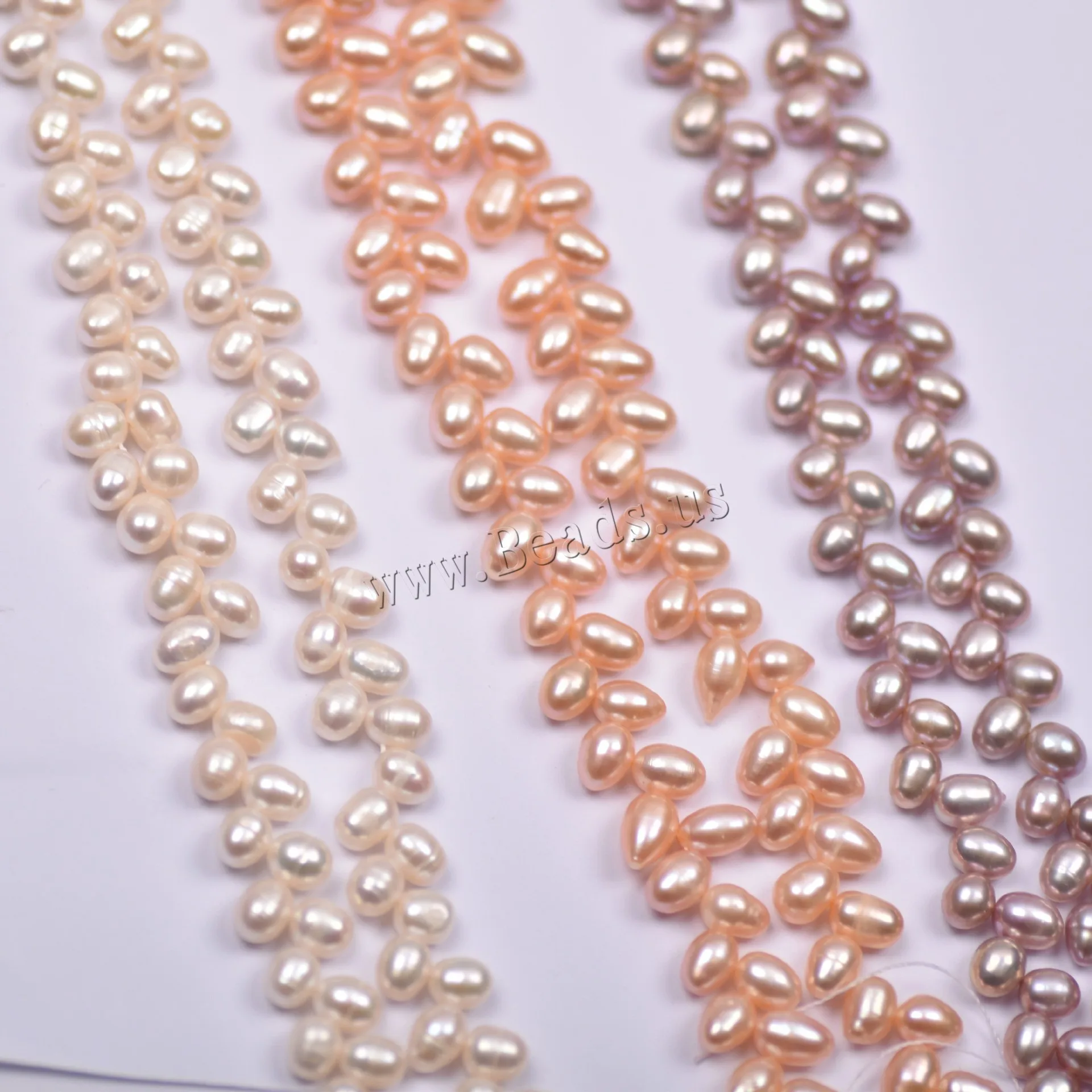 7-8mm Cultured Rice Freshwater Pearl Beads Wheat Natural Diy Top Drilled For Woman 36-38 Cm Jewelry Making DIY Necklace Bracelet