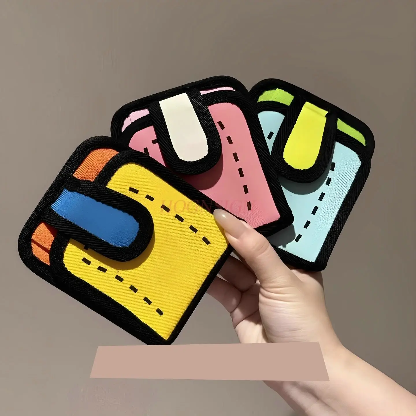 حقيبة بطاقات قطعة واحدة، حقيبة تخزين الهوية، محفظة قماشية بألوان متباينة، رفيعة للغاية وصغيرة الحجم، محفظة عملات معدنية إبداعية متعددة الفتحات