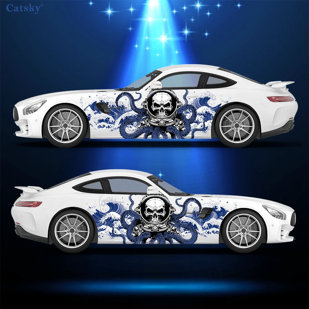 

Skeleton Astronaut Octopus Car Vinyl Wraps Decal Self-adhesive PVC Sticker Suitable for Trucks SUV Decor Auto Accessories Gift