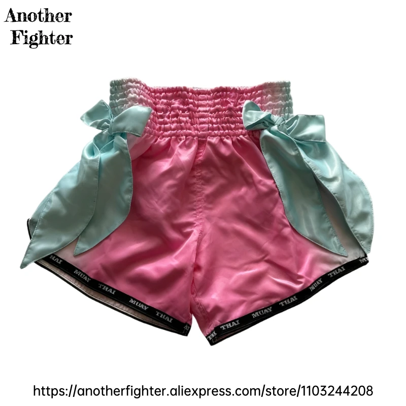 

Боксерские шорты с бантом, милые и модные шорты с бантом для тайского бокса для женщин, мужчин и детей, тренировочные брюки для ММА, повседневные тренировочные брюки