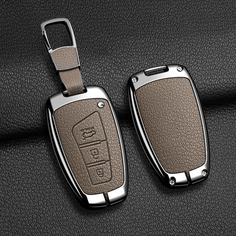 حافظة مفاتيح السيارة الجلدية المصنوعة من سبائك الزنك Hyundai Grand Santa Fe 3DM Ix45 Ix35 Genesis DH Grandeur Azera HG Equus Key Case