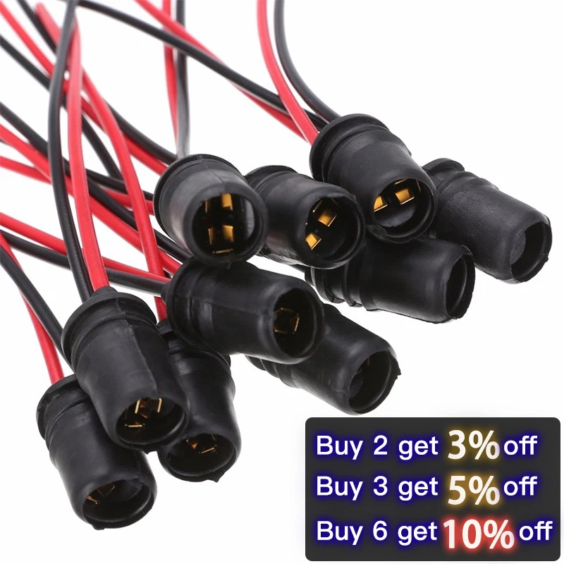 New 10pcs T10 W5W Car Wedge Light Bulb Socket Rubber Light Bulb Socket Lamp Holder Connector For Car Truck Boat