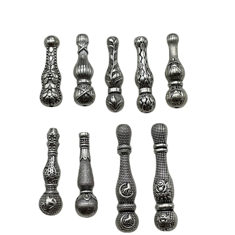 10pcs Rod-Shaped Rosary Pendant Connector For Jewelry Making DIY Handmade Prayer Beads Bracelet Necklace Metal Tassel Accessorie