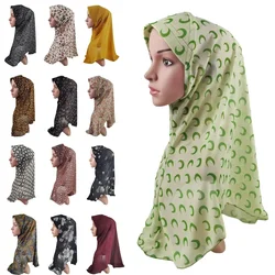 Floral Print One Piece Amira Muslim Hijab Women Big Girls Headscarf Pull On Ready Made To Wear Islamic Head Wrap Turban Hat Cap