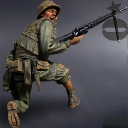 1/35 Scale Resin Soldier Assembly Model Kit Vietnam War US Army Charge Miniature Diorama Unassembled and Unpainted DIY Toy