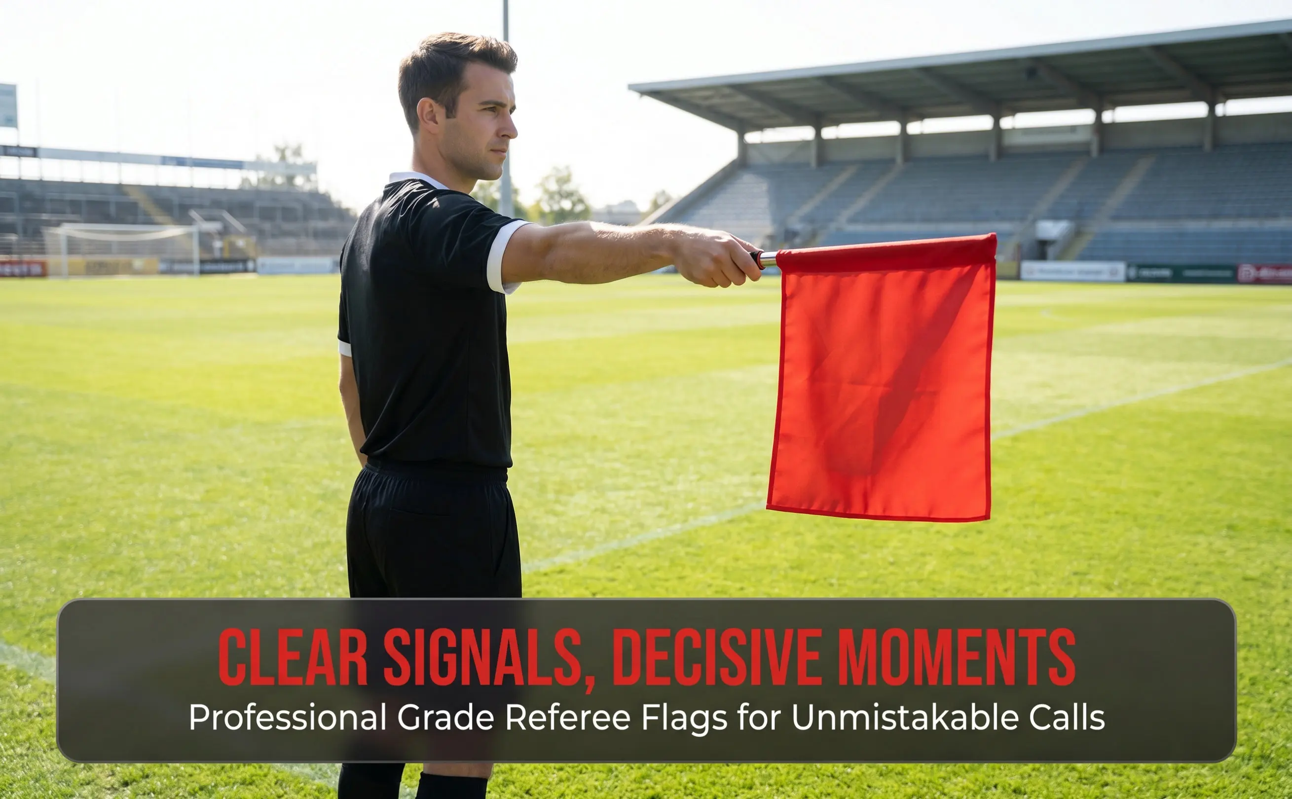 3Pcs Commanding Referee Flags High Quality Handheld Cheering Signal Flags for Racing Football Events Traffic Safety Flag