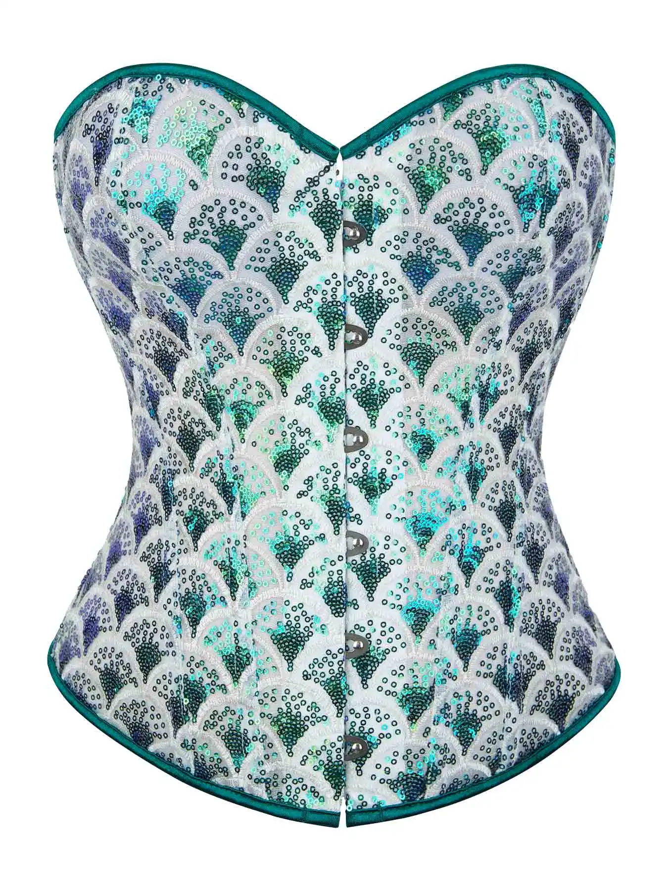 

Новый корсет в виде павлина, зеленая чешуя, расшитый блестками, поддерживающий топ, корсет, собранный вокруг талии
