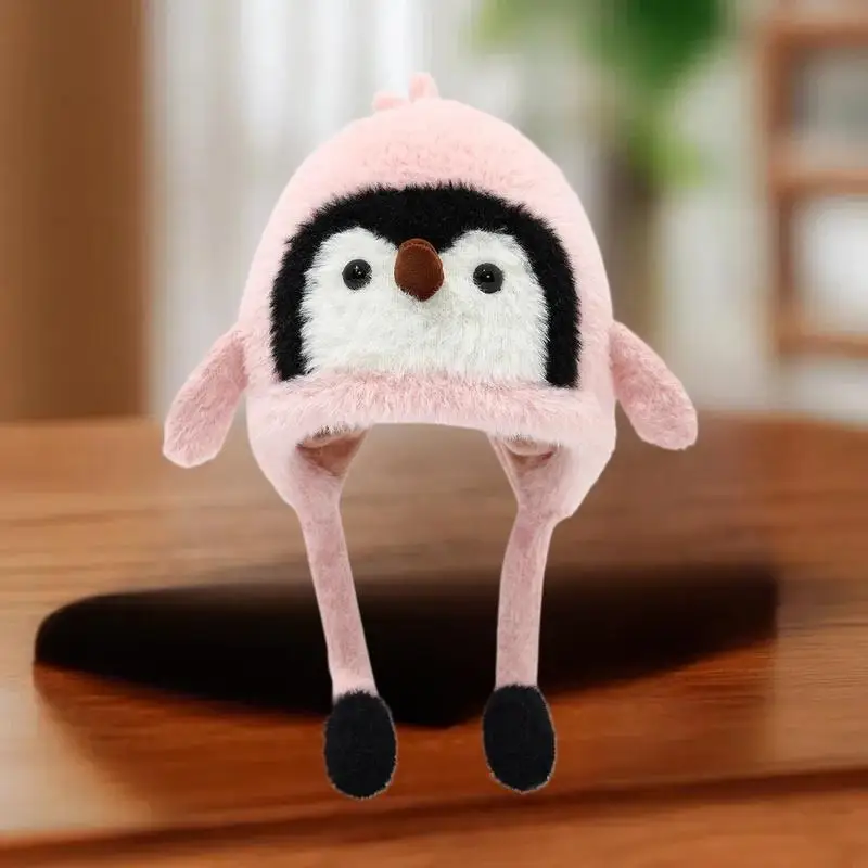 

Ветрозащитная плюшевая шапка с ушками пингвина — теплая, милая, идеально подходит для зимней одежды на открытом воздухе, детский подарок