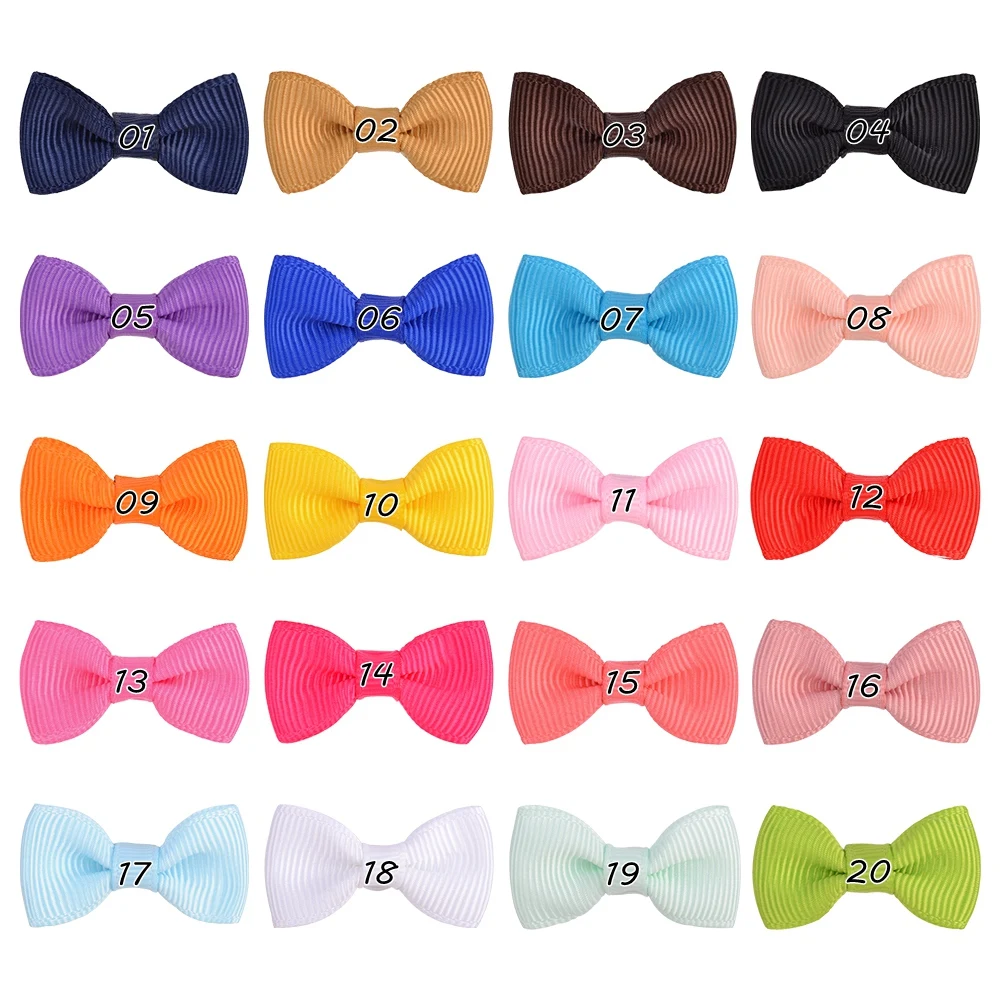 Wholesale 1.3\'\' Solid Color Mini Bows Hair Clips For Kids Girls Grosgrain Ribbon Boutique Hairpins Headwear Hair Accessories