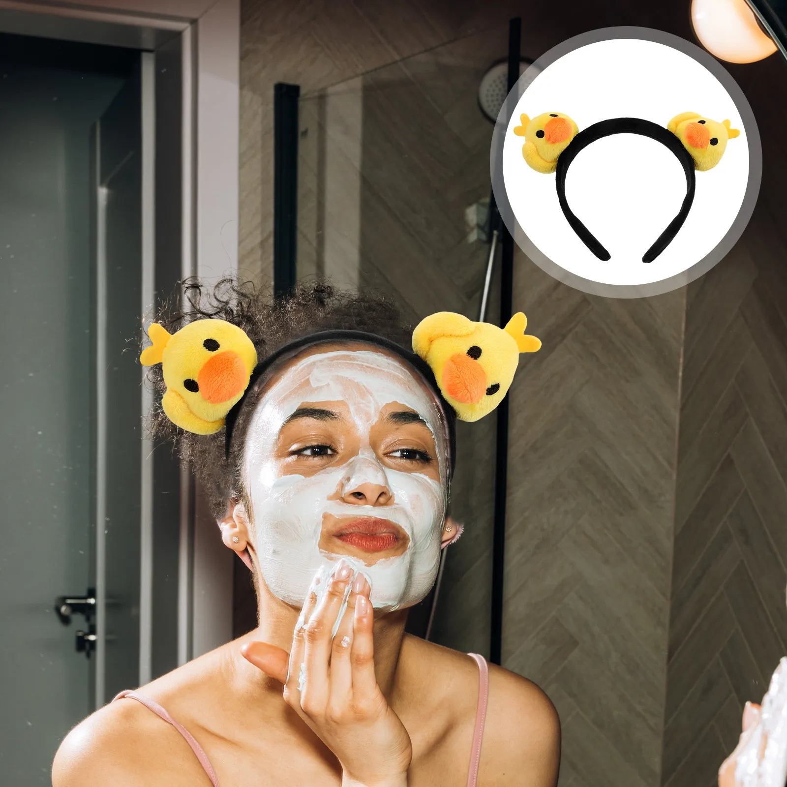 

Yellow Duck Cartoon Hairband Soft Comfortable Animal Makeup Face Wash Hairwear Cute Accessory Cute Animal Ear Makeup Headband