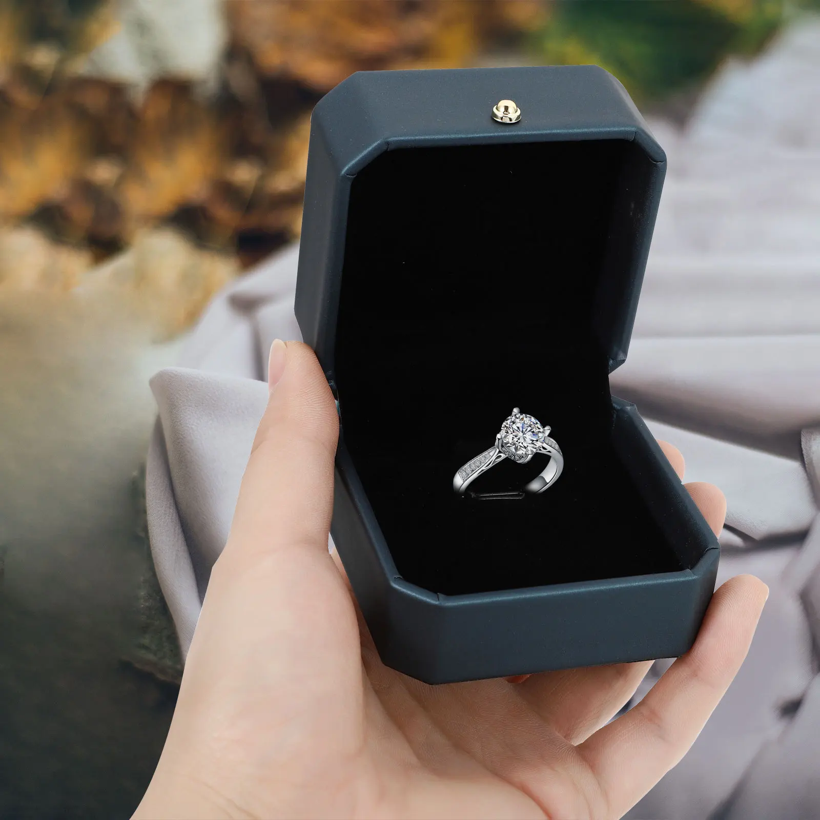 Jewelry Box PU Portable Ring Storage Case Practical Secure Jewelry Packaging Box Multipurpose Stylish Storage Container