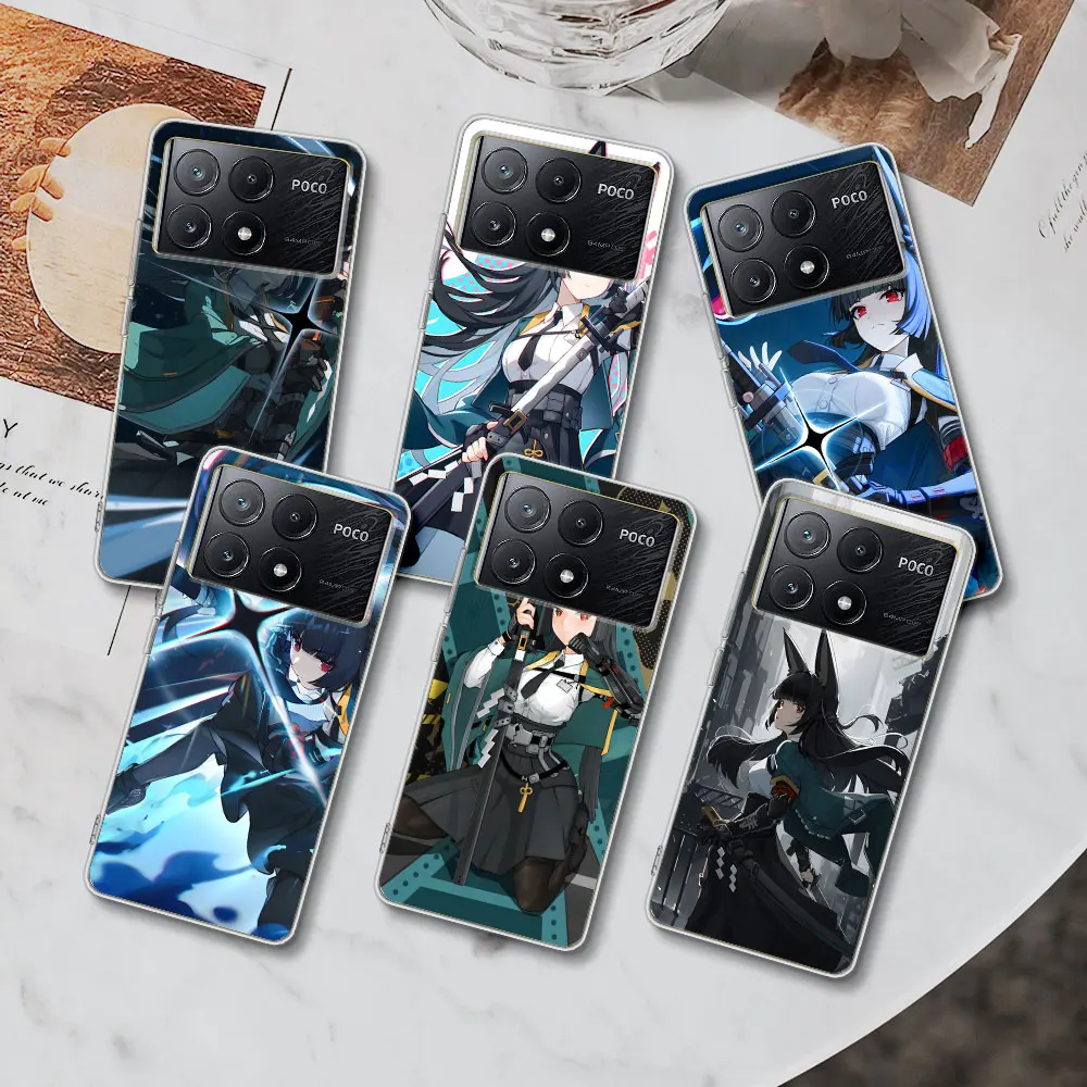 Hoshimi Miyabi ZZZ Case for Xiaomi Poco X6 F3 F5 X3 X5 M5s F4 GT X4 NFC Pocophone F1 M3 F2 M4 Pro M5 Transparent TPU Phone Cover