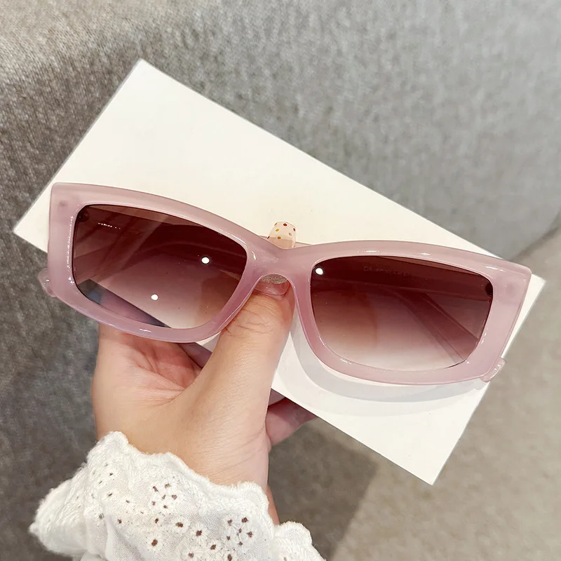 SO&EI Vintage Cat Eye Women Sunglasses Fashion Jelly Color Shades UV400 Men Trending Gradient Sun Glasses