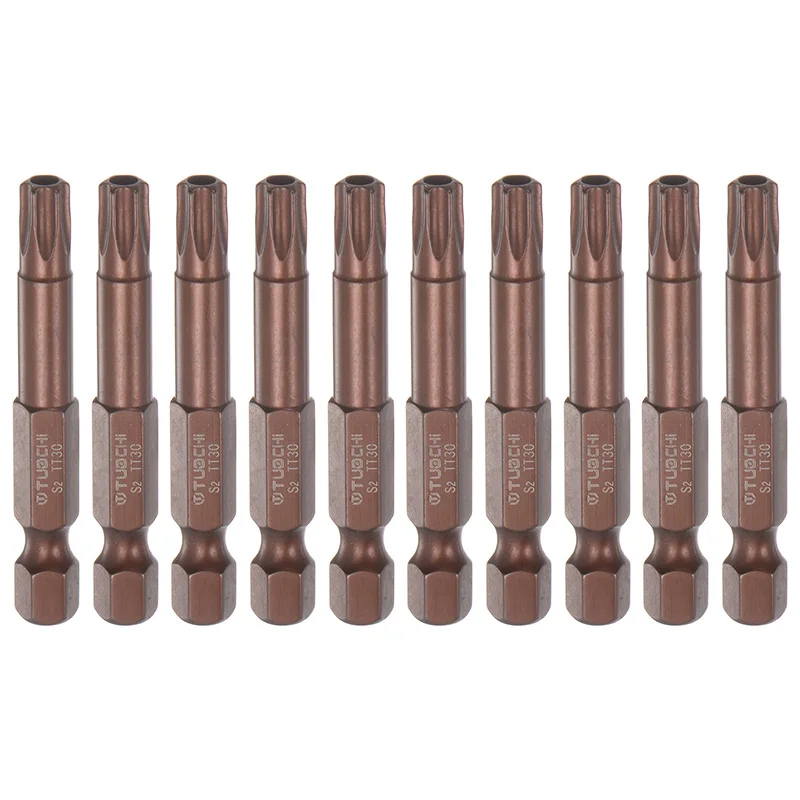 Magnetic Segurança Torx Chave de Fenda Bit Hex Haste Bits Chave de Parafuso Ferramentas Manuais T10 T15 T20 T25 T27 T30 T40 10 Pcs