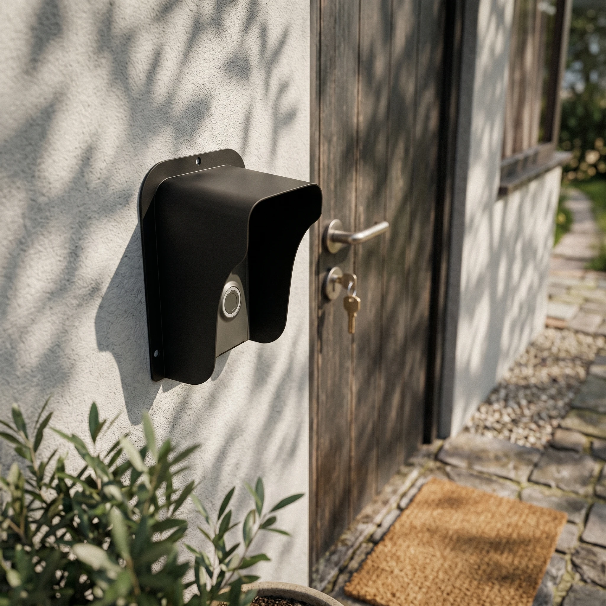 Entryway Chime Rain Cover Cold-Rolled Steel Metal Entryway Chime Hood Outdoor Protection Weather Guard Included Screws