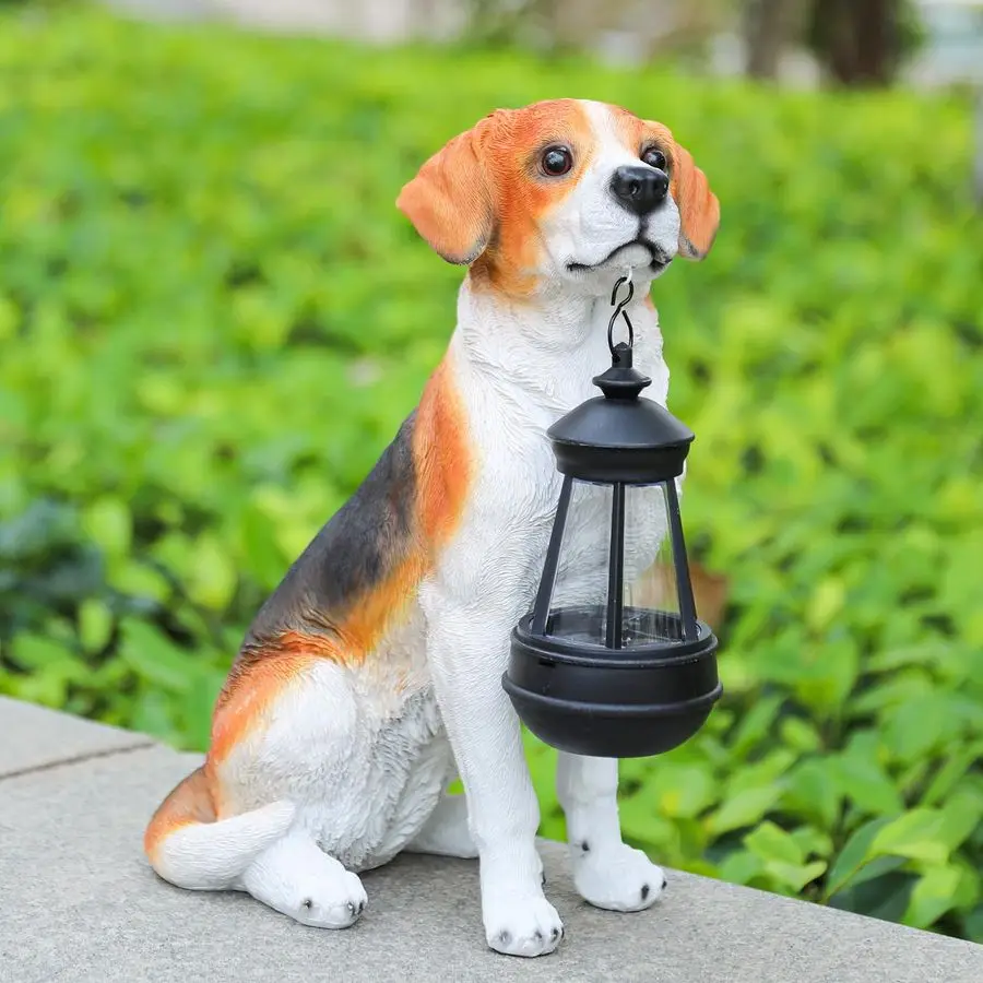 

Dog Statue Outdoor Decor Beagle Dog Statue With Solar Lights for Patio, Lawn amp Garden, Housewarming Gift