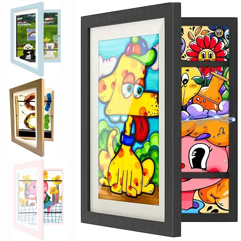 

Children Drawing Frame A4 Wooden poster frame for walls Children's Art frame Changeable Kids Pictures Display Frames Home Decor