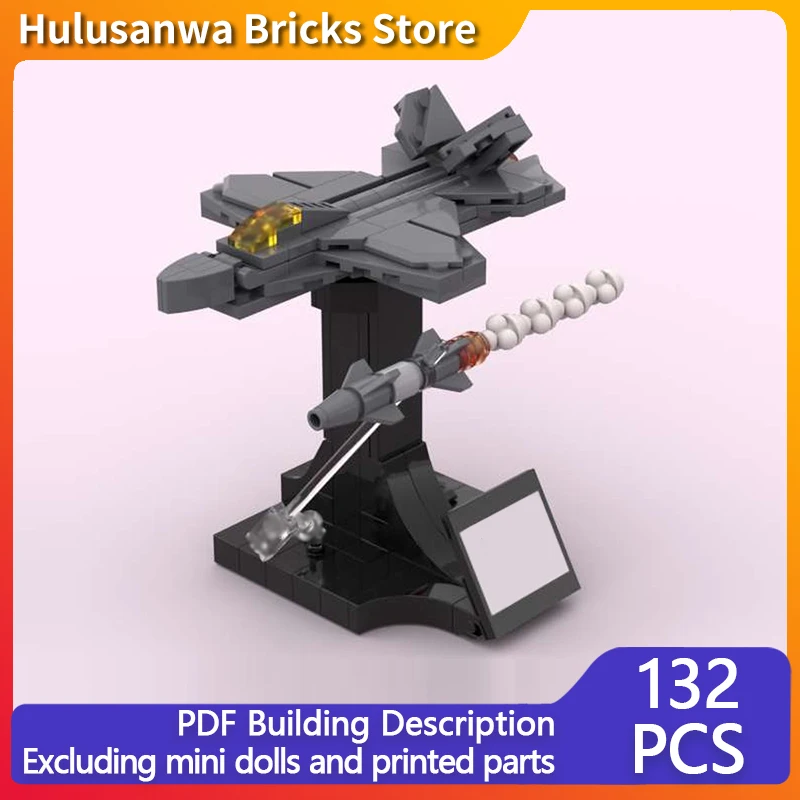 F-22 طائرات مقاتلة عسكرية صغيرة حديثة نموذج MOC قوالب بناء معدات الحرب وحدات التكنولوجيا هدية عطلة ألعاب أطفال البدلة #1