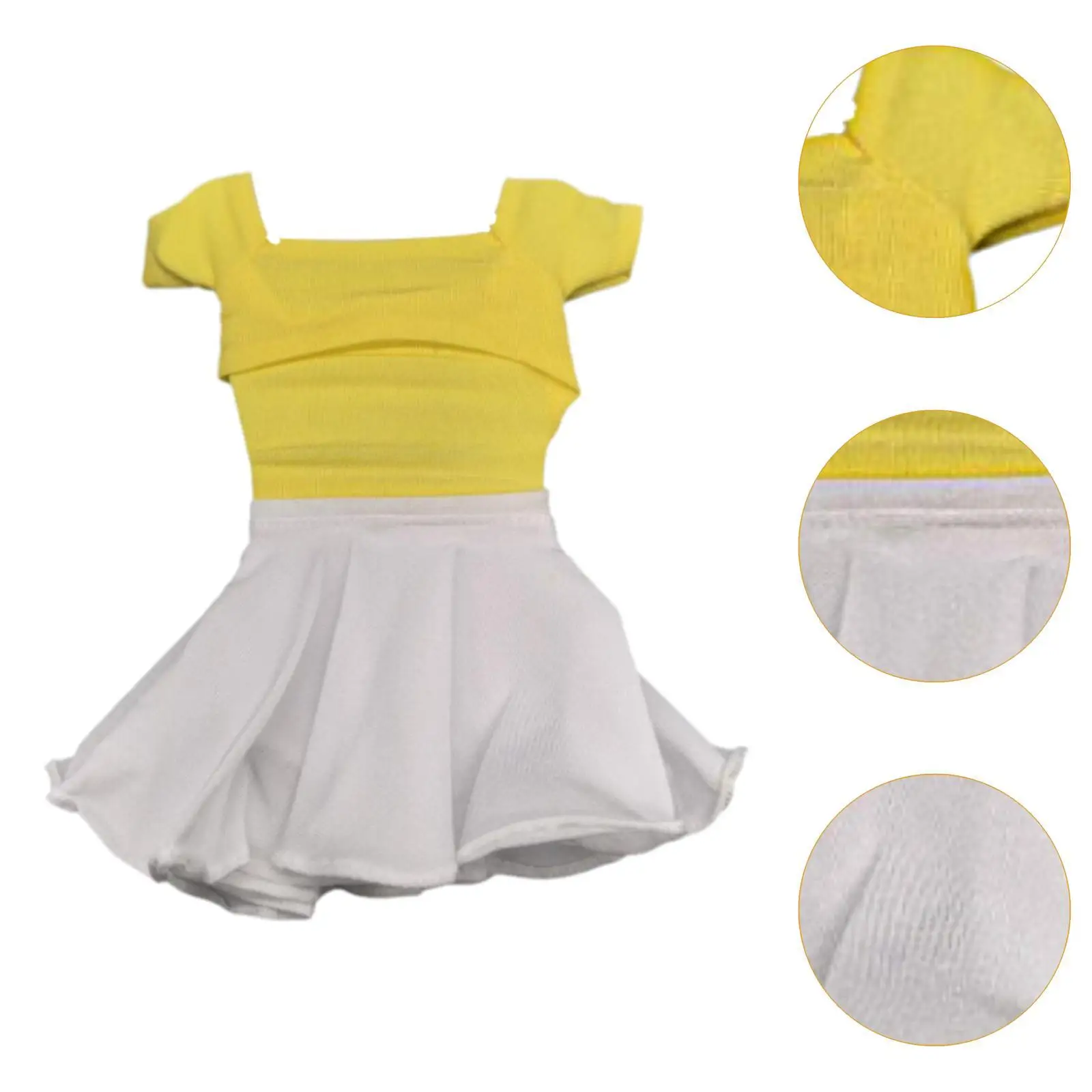 1/6 Schaal Vrouwelijke Figuur Plooirok Pak Mode Miniatuur Pop Kleding Aankleden Holle T-shirt en Rok Set Model Accessoire