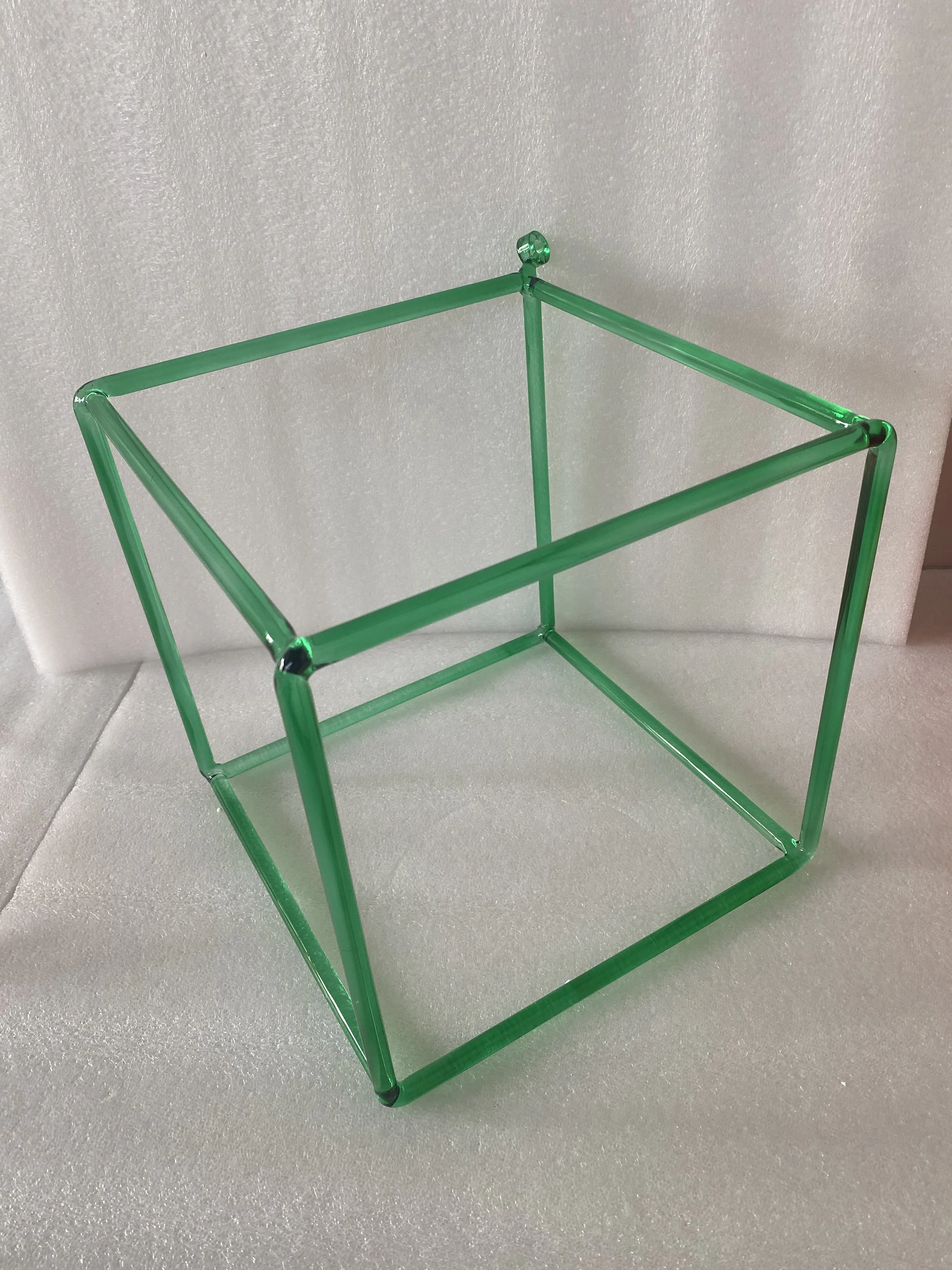 Star Linkup 8” Green color pyramid-Cube geometry crystal singing instrument for sound healing.