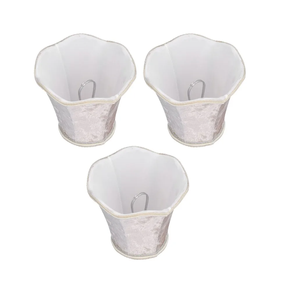 3PCS Modern Fabric Lampshade Clip On Design 4.7 inch Height Lamp Cover Small Lamp Shades Indoor Lamp