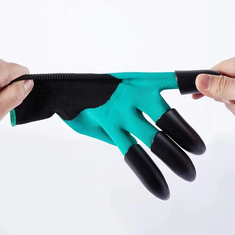 Hand Claw Green Plastic Garden Rubber Gloves Gardening Easy For Digging Planting Waterproof Insulation Household Work Gloves