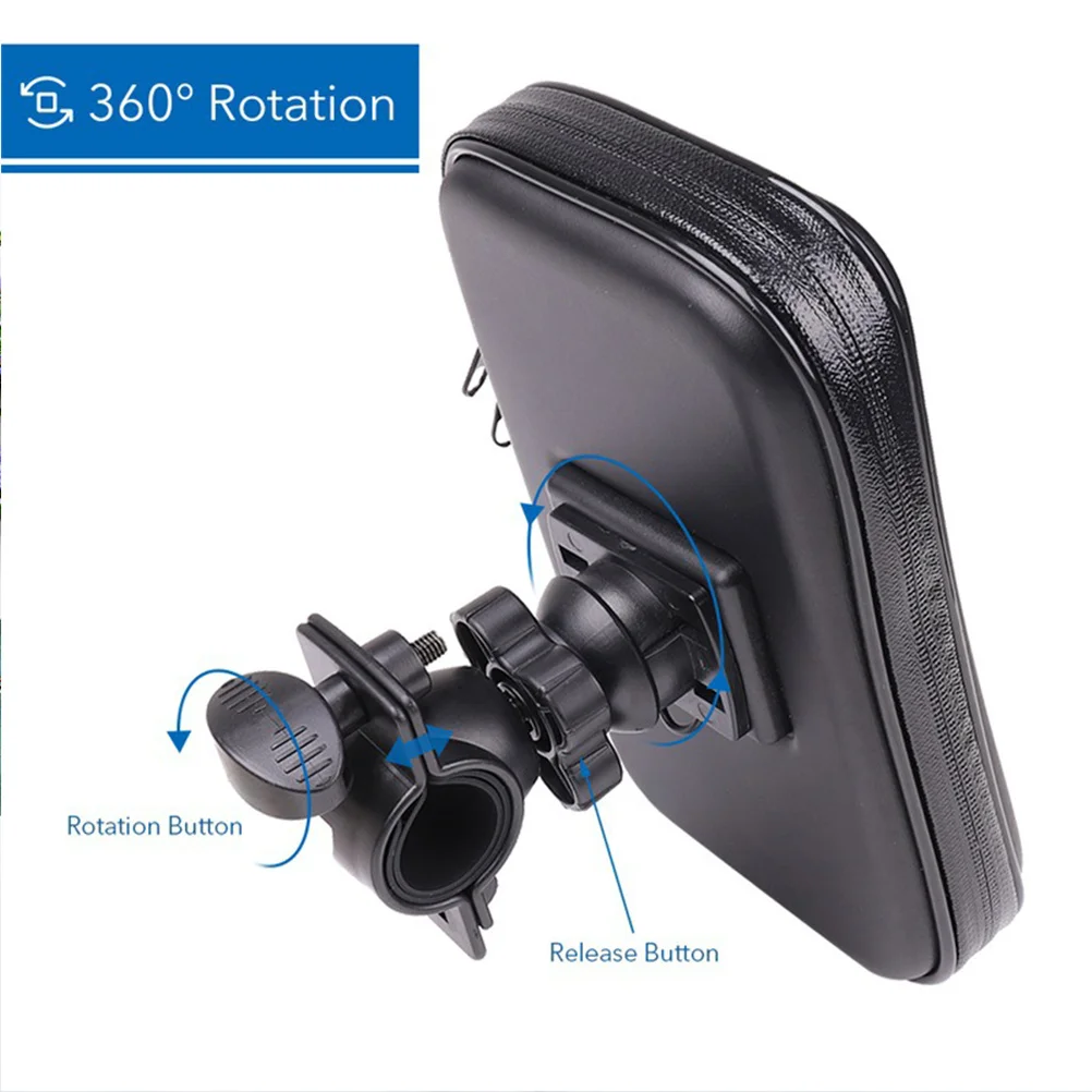 1Pcs Bike Phone Waterproof Mount Holder Durable Rotatable Front Frame Bag for 6.3 Inches Mobile Holder for Cycling