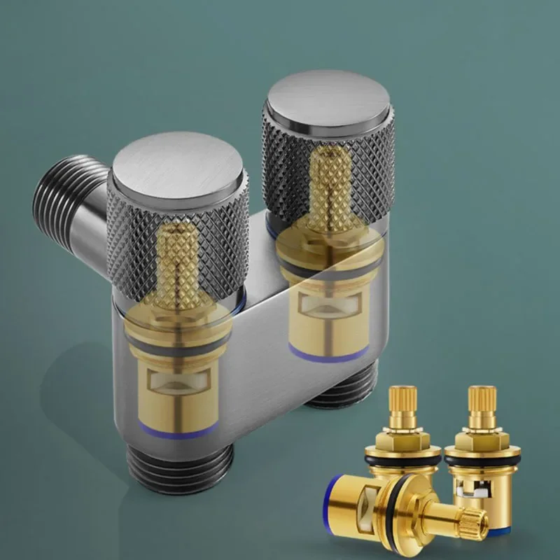 الحائط غسالة صنبور صمام G1/2 صنبور المرحاض مثلث صمام التحكم المزدوج مفتاح دوار صمام مخرج المياه الباردة