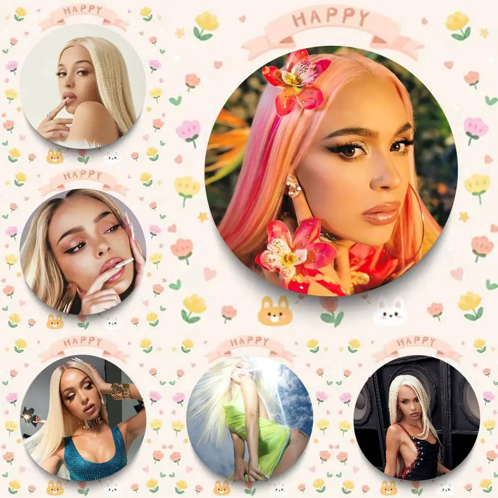 Singer Bad Gyal Anime Manga Pins Cartoon Badge Backpack Clothes Collar Lapel Pin Jewelry Accessories