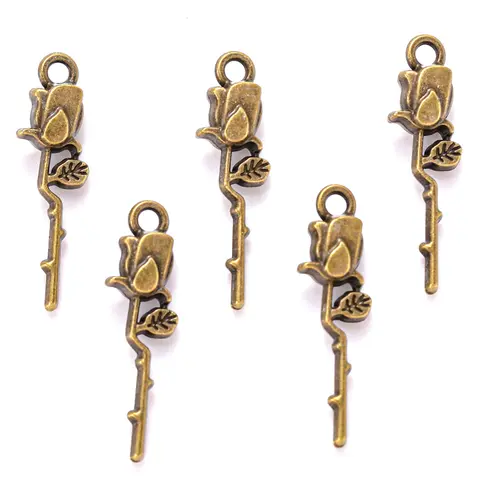 3 पीस गुलाब के फूल आकर्षण स्टेनलेस स्टील सोने के रंग का पेंडेंट हार कंगन झुमके आभूषण बनाने के सामान थोक के लिए 10 best sales गुलाब के आकर्षण - №4