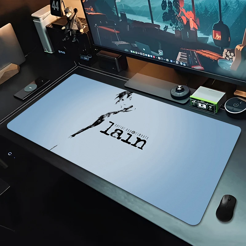Anime Mouse Pad Gamer Computer Accessories Desk Mat 900x400 Serial Experiments Lain Gaming Office Mousepad XXL Large Pc Carpet