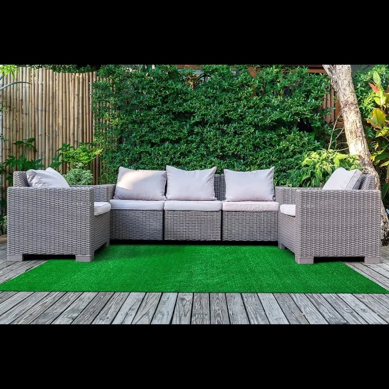 Artificial Grass 9 ft. x 12 ft. Large Indoor/Outdoor Area Rug Green