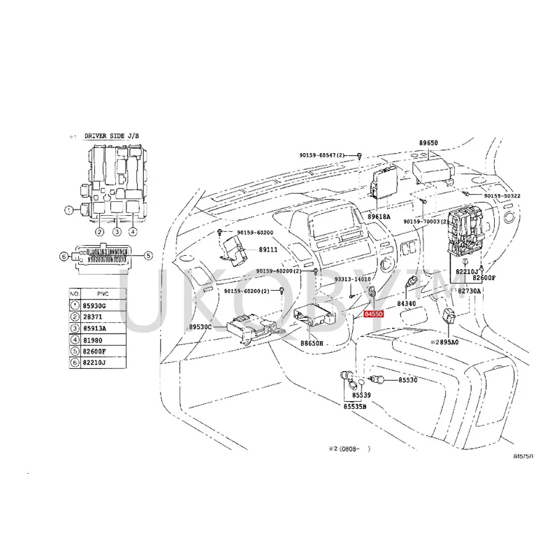 8455016060 To yo ta Prado Previa Prius, Ruizhi, Camry To yo ta RAV4 Parking brake switch assembly