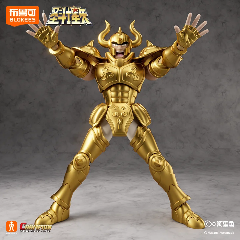 Figur Aksi Blokees Saint Seiya Taurus Aldebaran Asli Aiolos Mu Aiolia Milo Mainan Perakitan Model Kit Koleksi Patung Hadiah