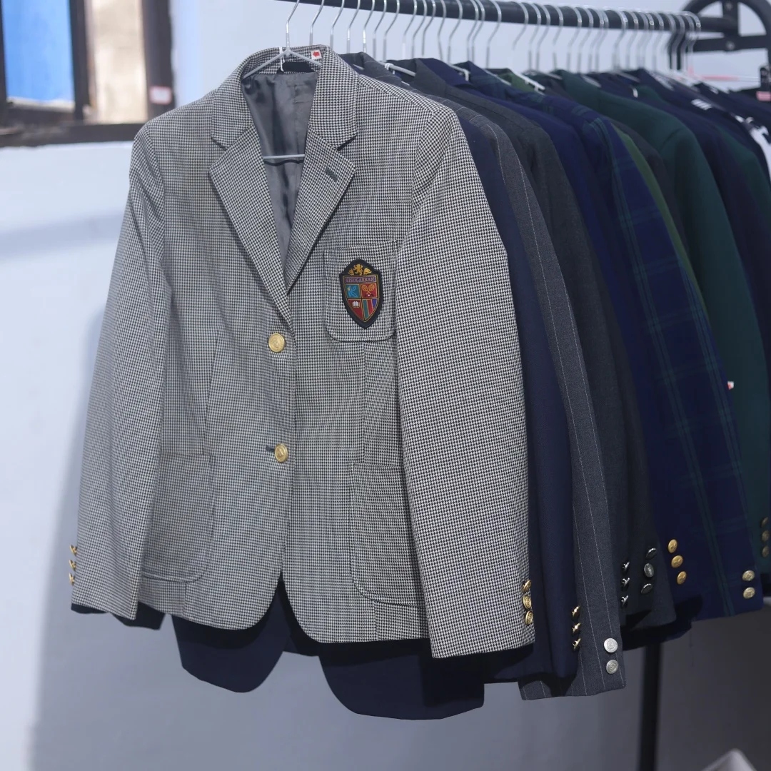 

Princess Line Waist-Cinching Single-Button Japanese-Made School Uniform Jacket without Collar Vintage Style Long Sleeve Strai...