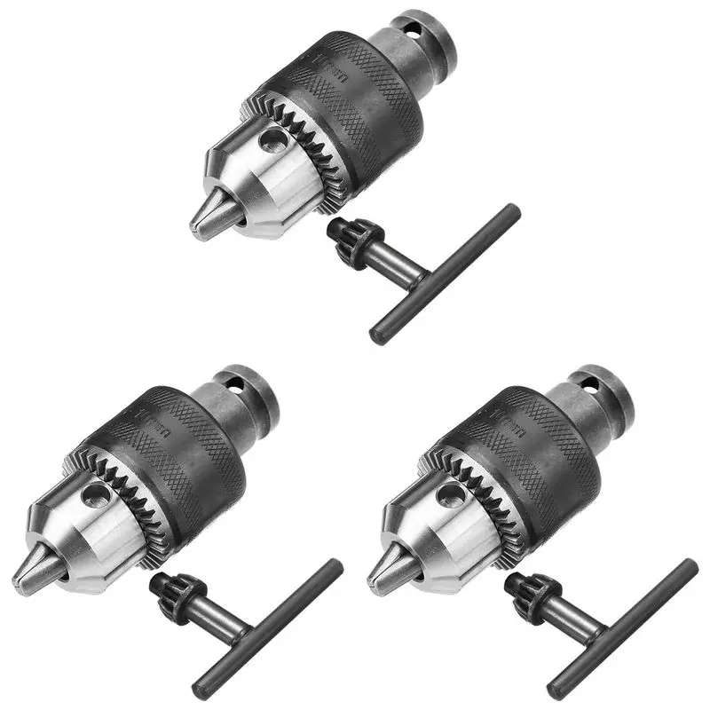 

AB11-3 Set 1.5-10Mm 1/16 Inch - 3/8 Inch Capacity Key Drill Chuck Wrench Converter 1/2 Inch Socket Square Female Adapter