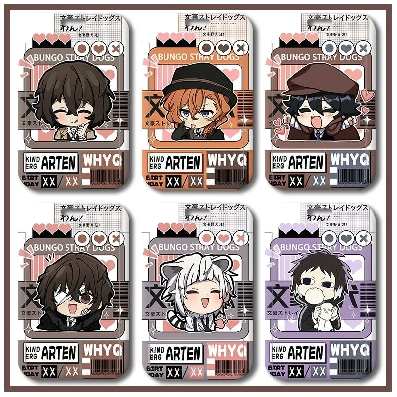 Anime Bungo Stray Dogs Dazai Osamu Nakahara Chuya Cover Hard Case Card Meal  Access Fiche Pendant Holder Keychain Accessory