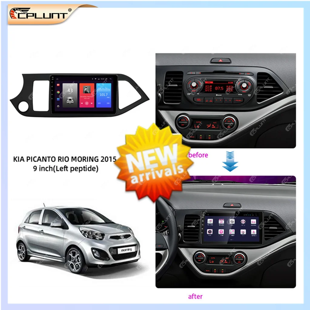 2 Din Car Stereo Radio Frame Fascia Adapter For KIA RIO MORING 2011-2015 9 INCH Android DVD Dash Fitting Panel Kit